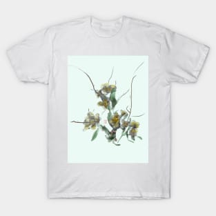 yellow watercolor and sumiE ink flowers T-Shirt